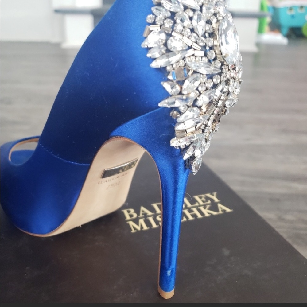 Badgley Mischka Kiara Embellished Peep-Toe Pumps